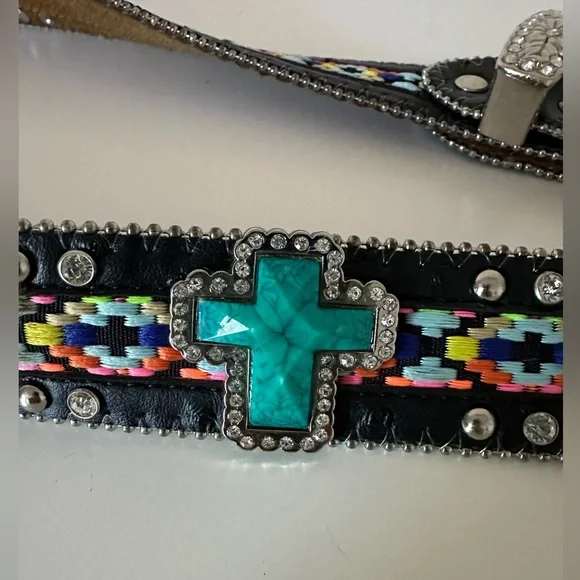 WB Atlas Women’s Cowgirl Gypsy Belt with Aztec Design S - Picture 2 of 10